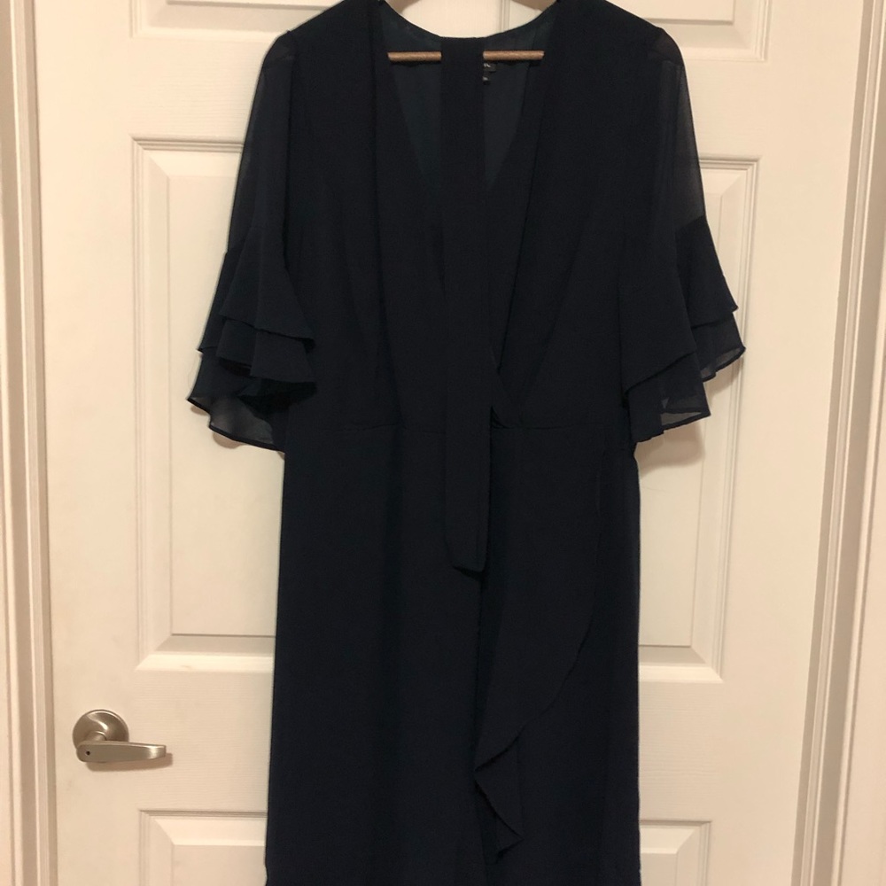 Navy Ruffled Dress
